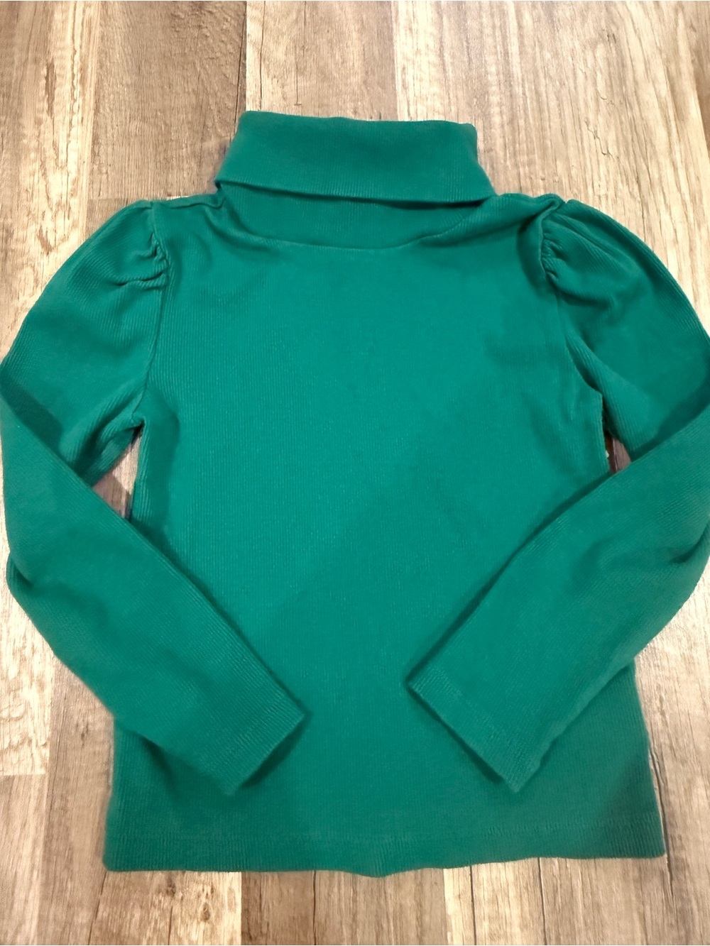 GAP Emerald Green Girls' Ribbed Turtleneck Long Sleeve Top